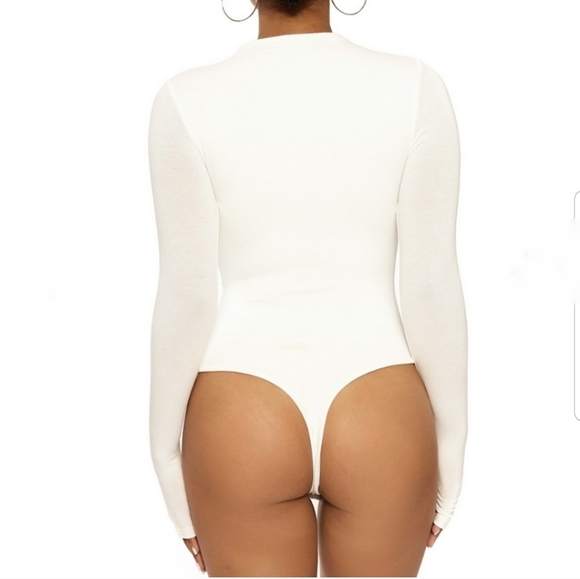 NWT Naked Wardrobe Medium White Bodysuit - Picture 3 of 4
